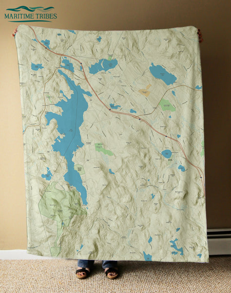 Lake Sunapee & Plesant Lake NH Charted Territory Blanket