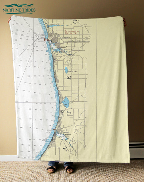 Lake Michigan East Side - Point Betsie to Little Sable Point, MI Nautical Chart Blanket