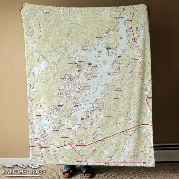 Lake Hopatcong, NJ Topo Map Blanket