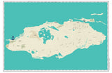 Bahamas Modern Wave Map Placemats, set of 4