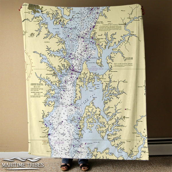 Annapolis, MD - Chesapeake Eastern Bay nautical chart Blanket