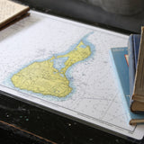 Monhegan Island to Cape Elizabeth Vintage Nautical Chart Placemats, set of 4
