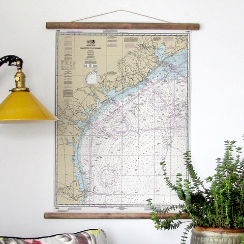 Galveston to Rio Grande, TX Modern Nautical Chart - 2019 Scroll