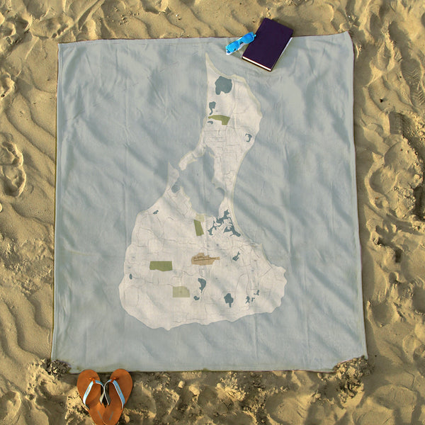 Block Island Gold Dust Map Blanket