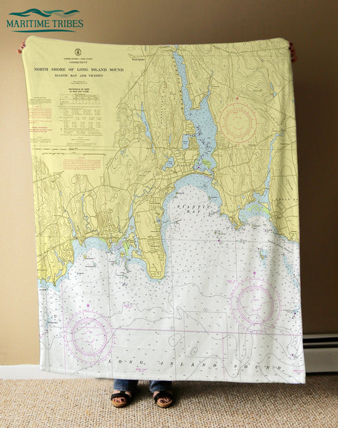 Niantic River, CT. Nautical Chart Blanket