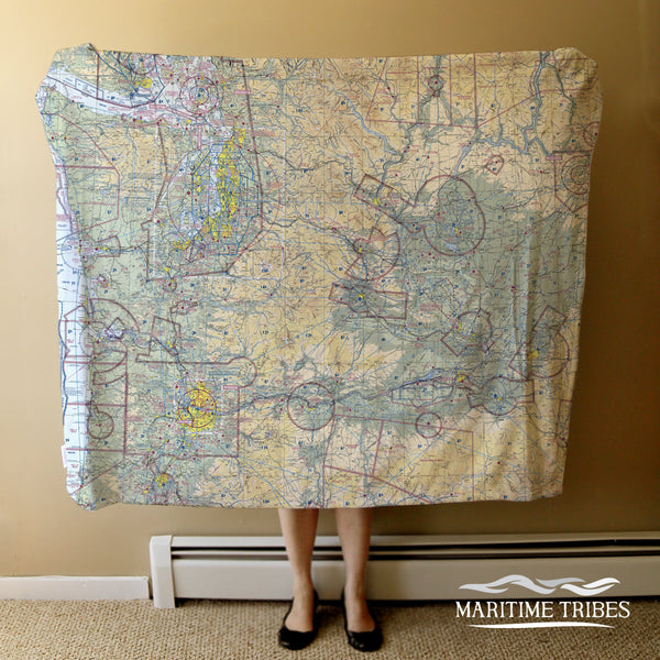 Aeronautical Map of Seattle WA Blanket
