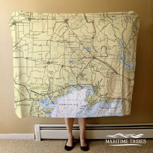 LaFayette Nautical Chart Blanket