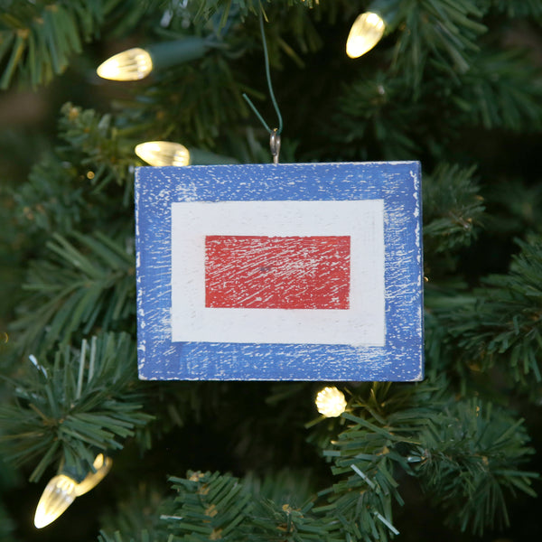 "W" Flag Vintage Ornament