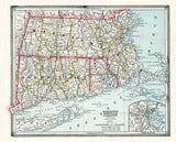 Massachusetts Vintage State Map Scroll