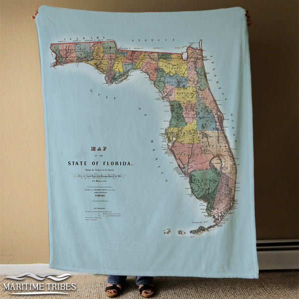 Florida State Map Blanket
