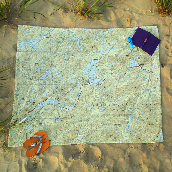 Inlet, NY Adirondack Park Lakes Topo Map Blanket