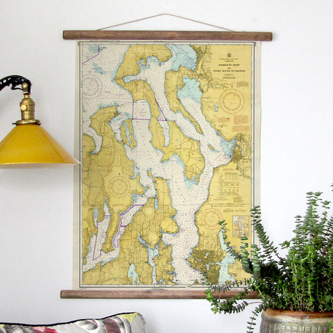 Admiralty Inlet and Puget Sound WA nautical chart Scroll