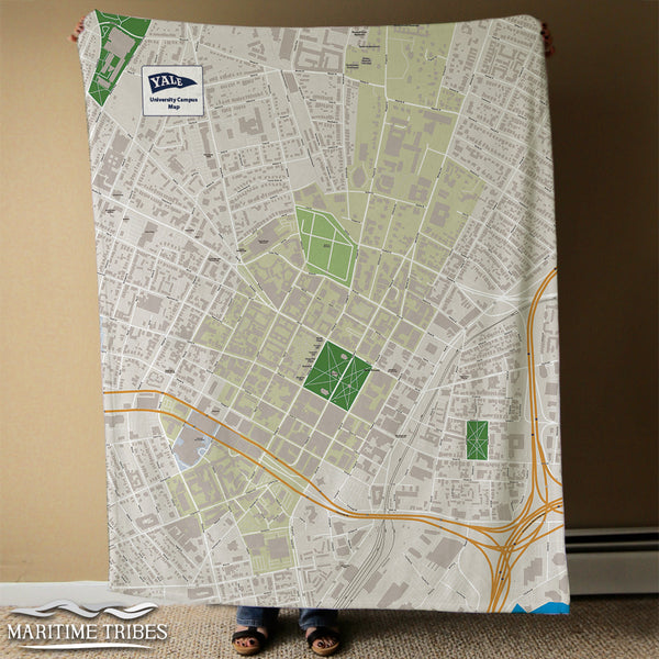 Yale University Campus Map Blanket