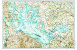 Lake Winnipesaukee, Wolfeboro, NH  Vintage Topo Map Placemats, set of 4