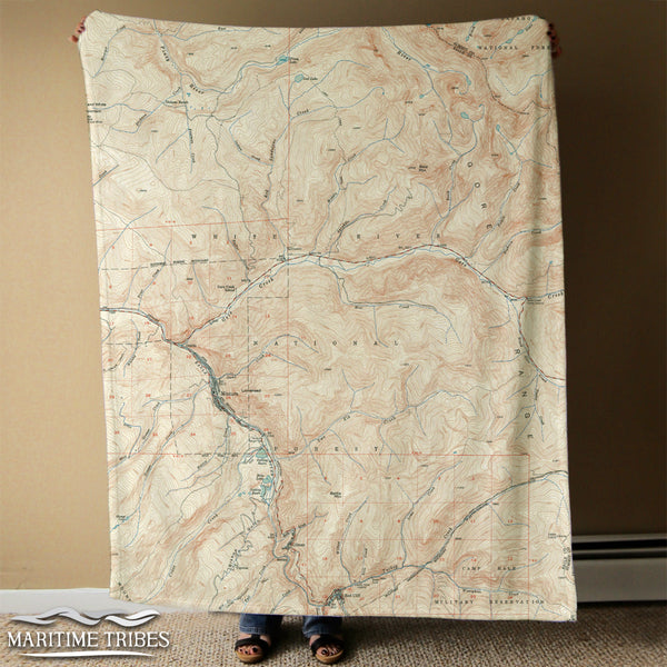 Vail CO Vintage Map Blanket