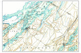 Old Saybrook, CT Nautical Chart Placemats, set of 4