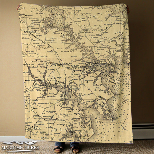 Martenet's map of Anne Arundel County Maryland Antique Map Blanket