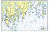 Monhegan to Pemaquid, ME Nautical Chart Placemats, set of 4