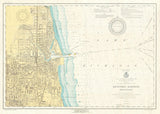 Kenosha Harbor Vintage Nautical Chart, c.1921 Scroll