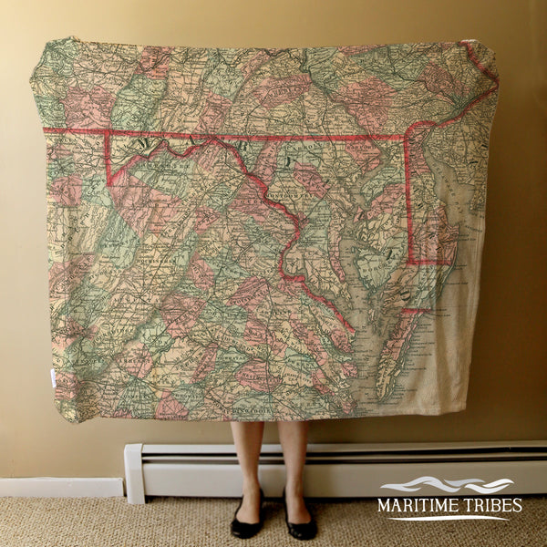 Johnsons Maryland State Map Blanket
