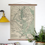 Chesapeake Bay, MD VA Transportation Lines Antique Map Scroll