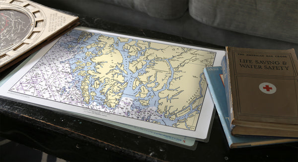 Prince of Wales Nautical Chart Placemats, set of 4