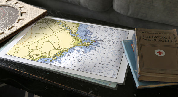 Biddeford Pool, Maine Nautical Chart Placemats, set of 4