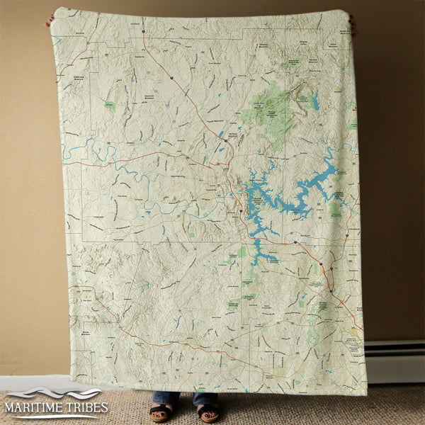 Cartersville, GA Charted Territory Map (Less Detail) Blanket