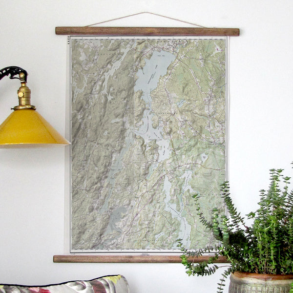 Damariscotta , ME Vintage Topo Map Scroll