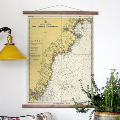 Cape Elizabeth To Portsmouth Nautical Chart Scroll