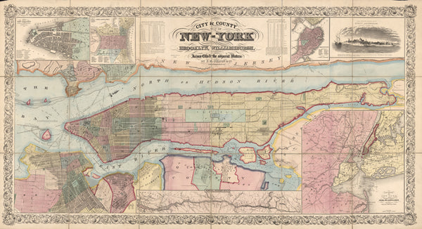 Manhattan Vintage Map Scroll