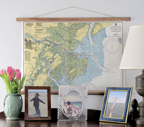 Savannah, GA & Wassaw Sound Nautical Chart Scroll