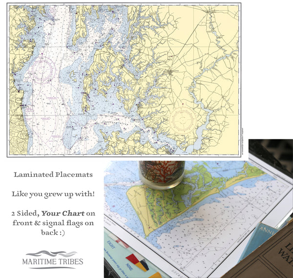 St Michaels Nautical Chart Placemats, set of 4