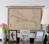 Caribbean Vintage Map Scroll