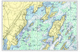 Falmouth, ME Nautical Chart Placemats, set of 4