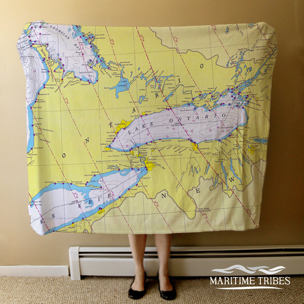 Lake Ontario Nautical Chart Blanket