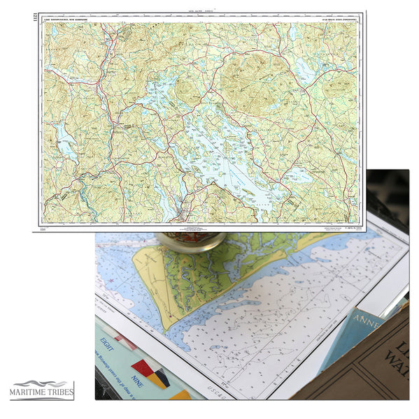 Lake Winnipesaukee Topo Map Placemats, set of 4