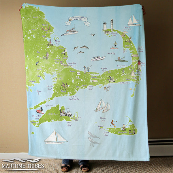 Cape Cod & the Islands Illustrated Map Blanket