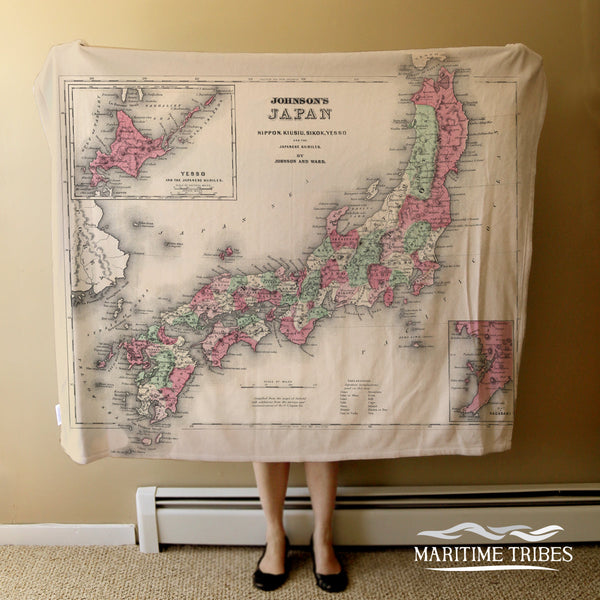 Vintage Map of Japan Blanket
