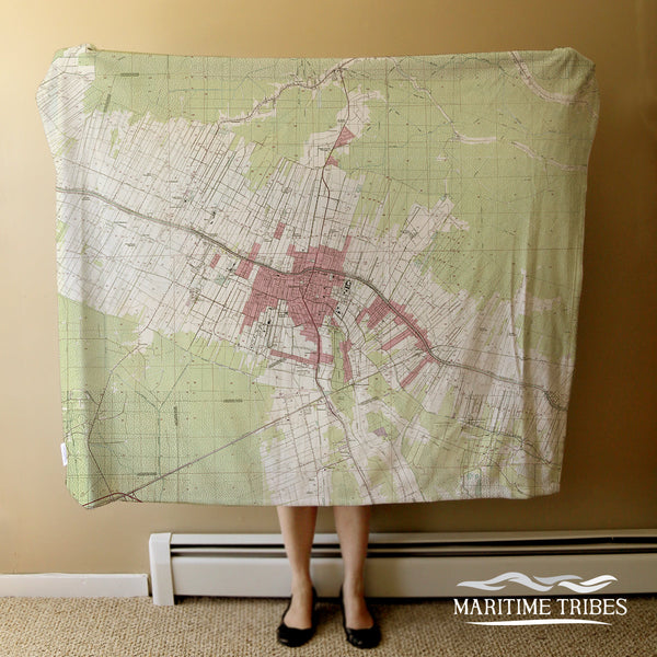 Thibodaux, LA vintage topo map - Earthy Toned Blanket