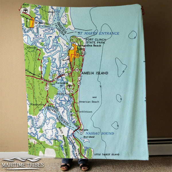 Amelia Island Topo MAp Blanket