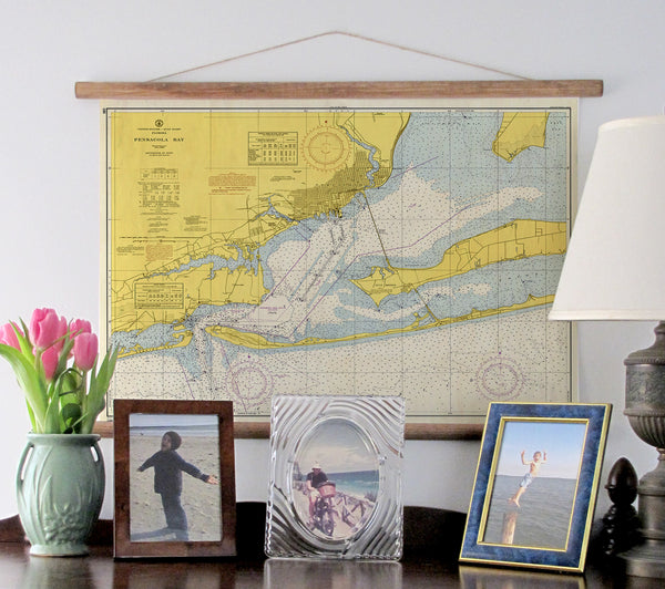 Pensacola, Fl Nautical Chart Scroll