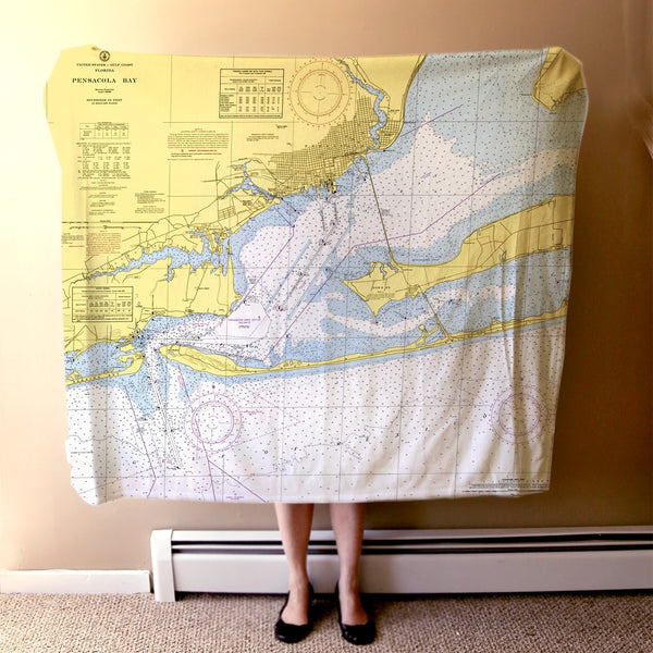 Pensacola (Gulf Breeze), Fl Nautical Chart Blanket