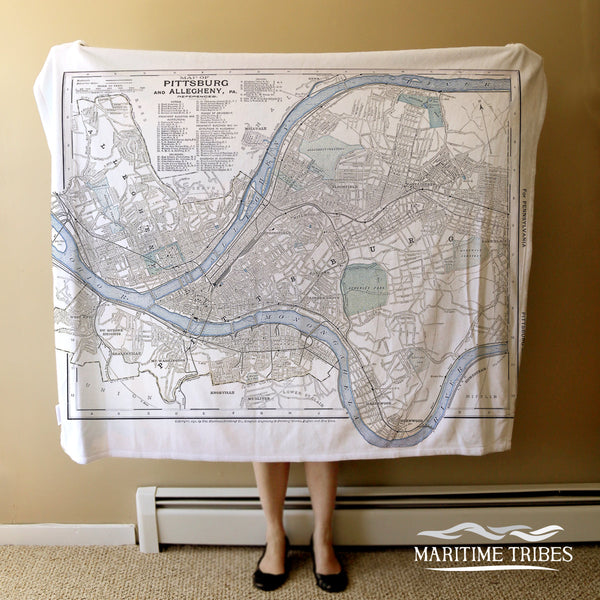 Pittsburgh PA vintage map Blanket