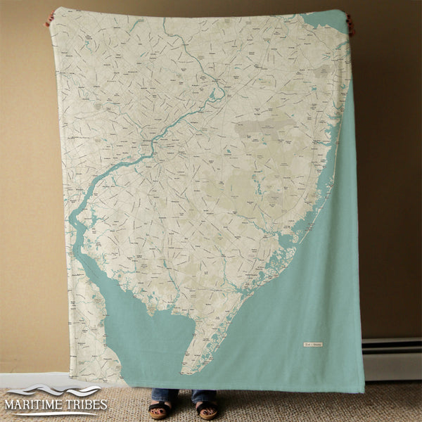 Tri State Vintage Mod Map Blanket