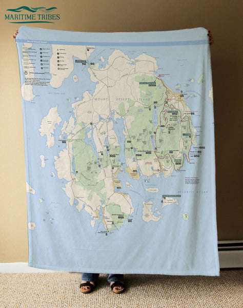 Acadia National Park Map, Maine Blanket