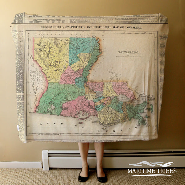 Vintage State of Louisiana Blanket