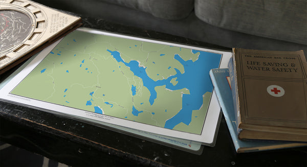 Thorne Bay Alaska Hometown Map  Zoomed In Placemats, set of 4