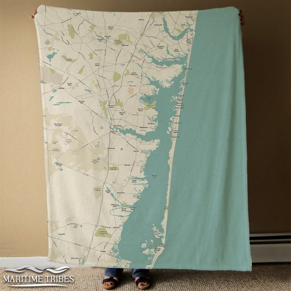 Lavallette (Island Beach to Mantoloking) Seaglass Style Blanket