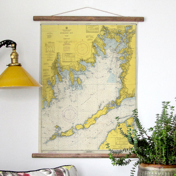 Buzzards Bay, MA Vintage Nautical Chart Scroll